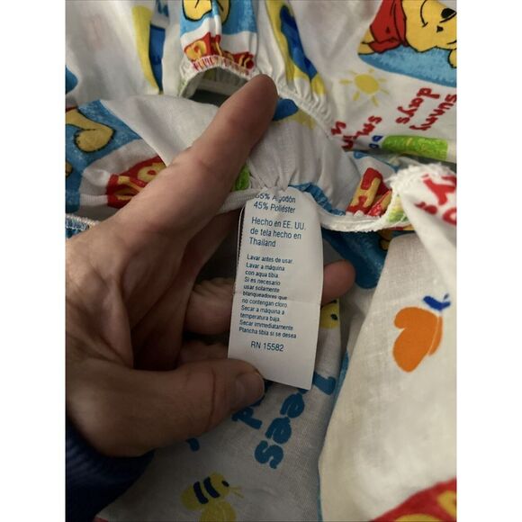 Vintage Classic Pooh Winnie the Pooh Hunny Jar Sunny Days Fitted Crib Sheet - Picture 6 of 6